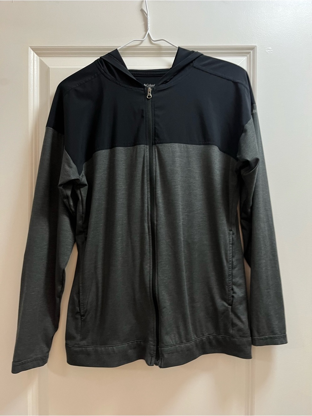 Columbia Two-Tone Hooded Zip Sweatshirt - Black & Charcoal